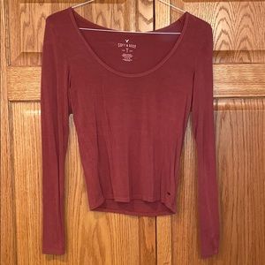 AEO Long Sleeve dark orange soft and sexy shirt